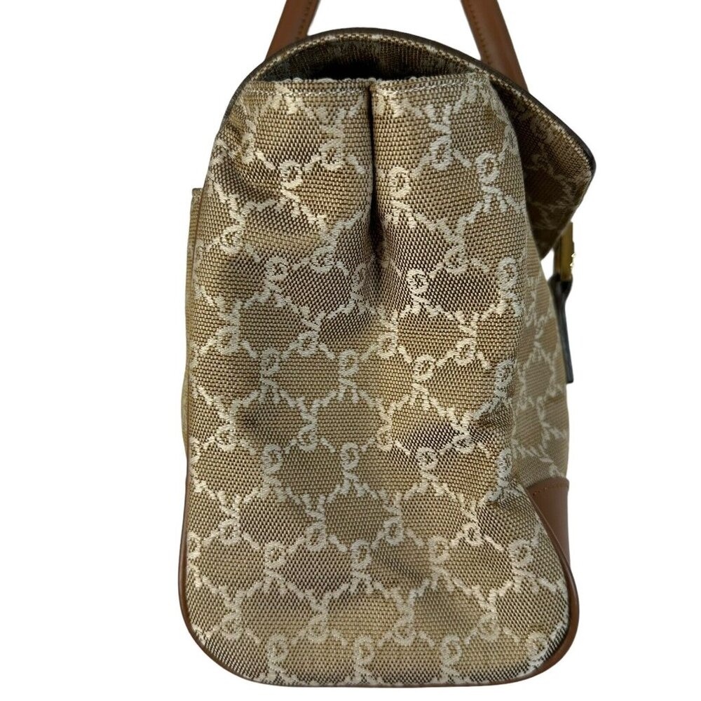 ROBERTA DI CAMERINO Satchel Shoulder Hand Bag Brown Monogram Logo Double Handles - Picture 4 of 15